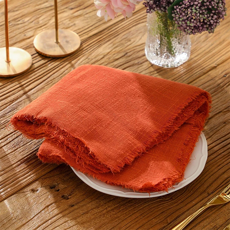 Custom White Green Navy Blue Linen Cloth Wedding Napkins Linen Cotton Gauze Table Napkins Cloth For Wedding Linen