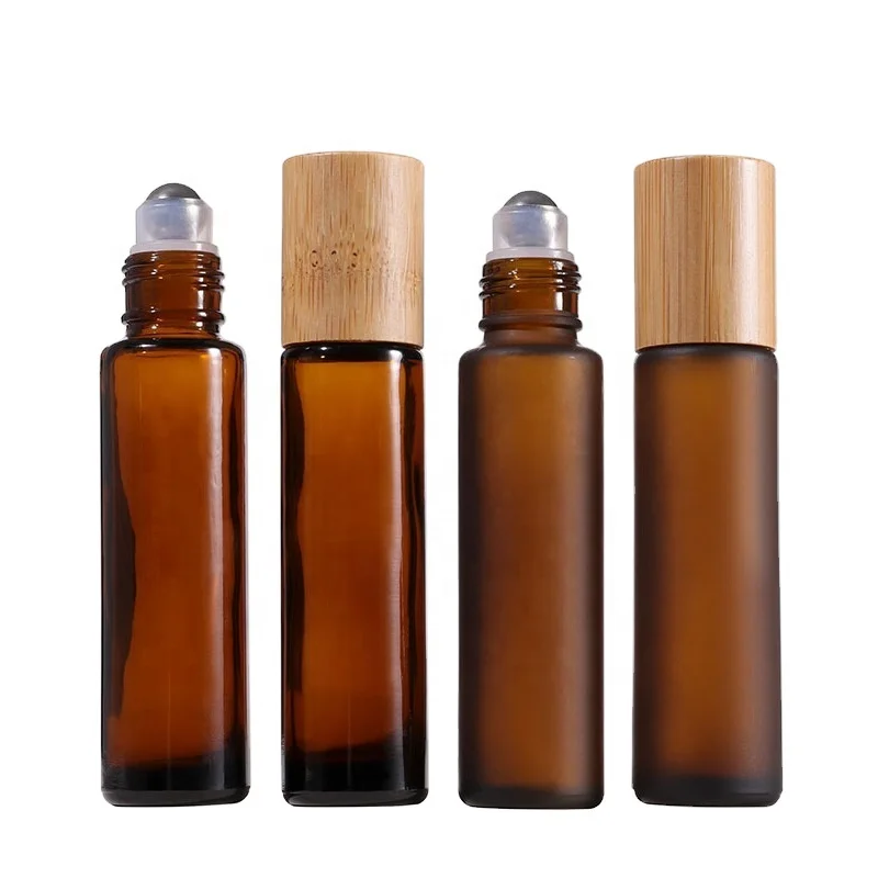 Plastic Jar Bamboo Lid Frosted Glass Bottle with Bamboo Lid  Cosmetic Perfume Bottle Decorative Screw Caps