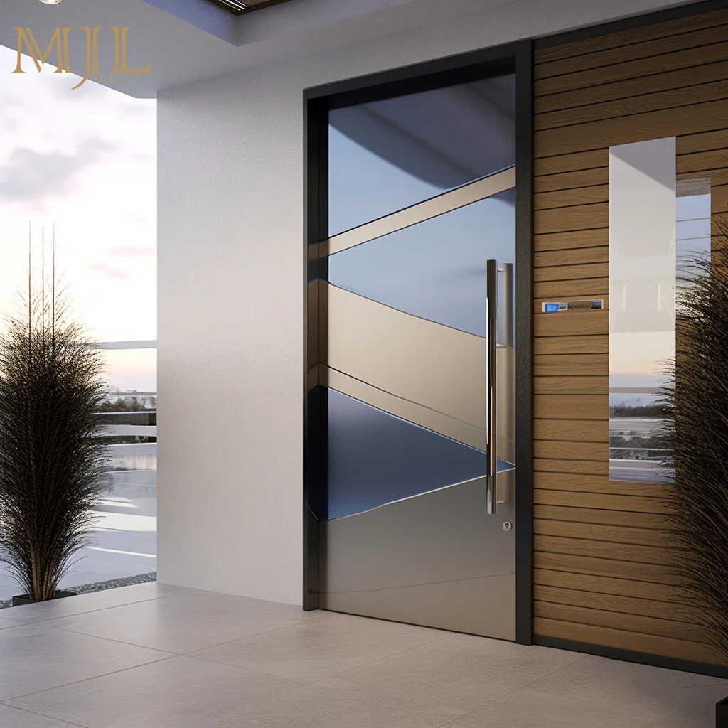 OEM double wrought iron front doors main entrance double security doors exterior entrance stainless steel and iron security door