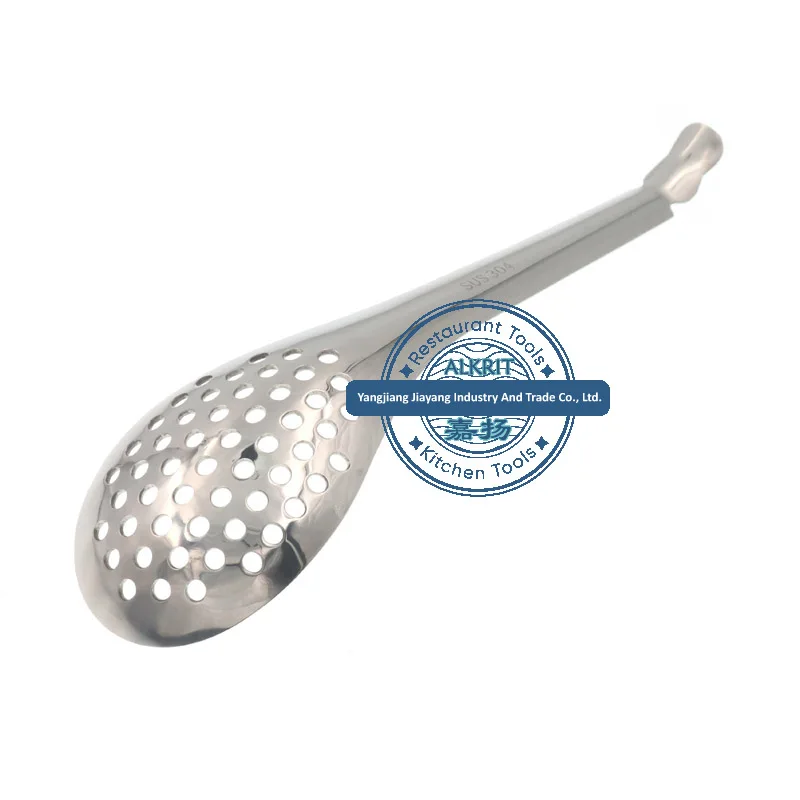 (JYKT-CS004-HZ) Stainless Steel Spherification Bar Spoons Caviar Spoon Slotted Cuisine Strainer Egg Colander