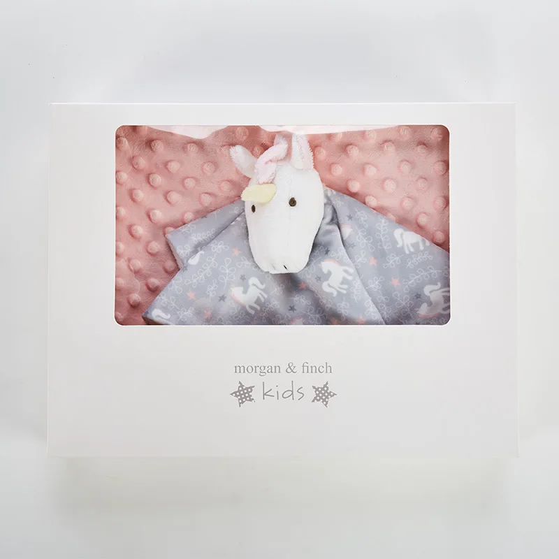 Custom Stuffed toy with baby comforter and blanket gift box set