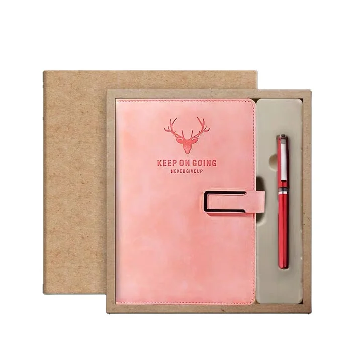 Leather notebook high quality custom logo diary planner  luxury  a5 agenda journal  set