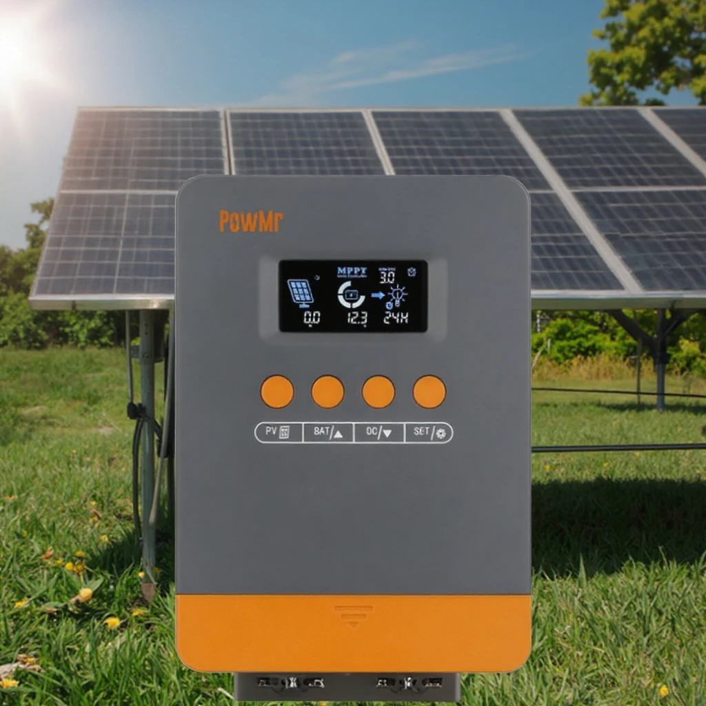 Контроллер солнечного заряда PowMr 25A 35A 45A 12V/24V AUTO MPPT ЖК-дисплей PV Панель батареи