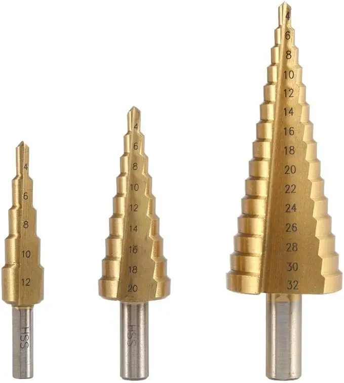 Titanium Coating Hss Step Drills Bit for Metal Drilling metal Step Drill Bit Set