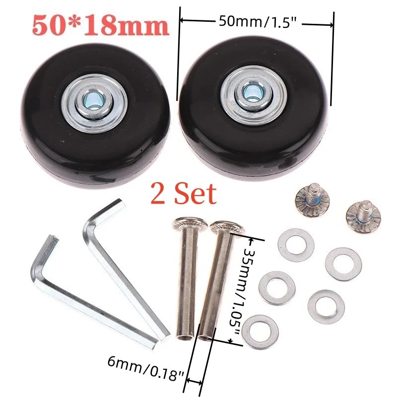 4018mm 5018mm universal luggage caster wheel repair suitcase luggage replacement wheels with axles and ball bearing