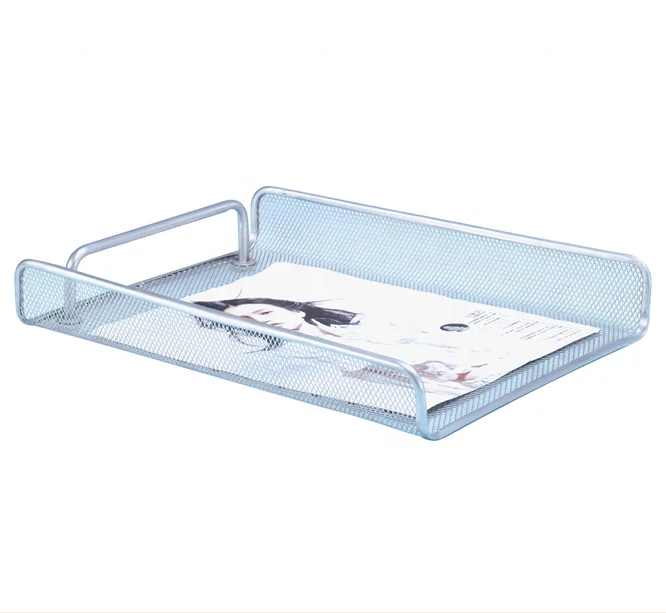wholesale office desktop single tier metal mesh paper tray
