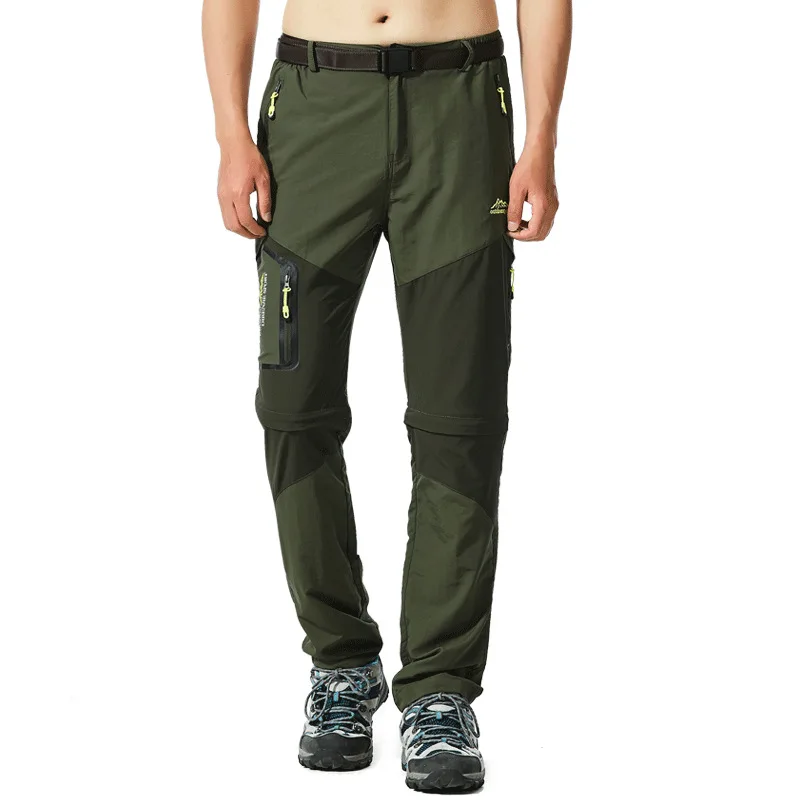 Nylon Spandex Quick Dry Stretchy Hiking Camping Pants Lightweight Breathable Patchwork Detachable Leg Outdoor Trekking Pants