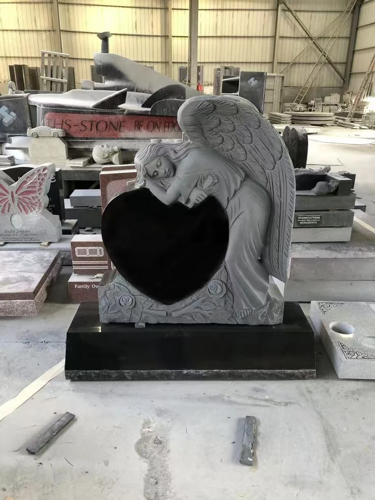 UNION STONE Angel Customized European Granite Monument Black Granite Tombstone