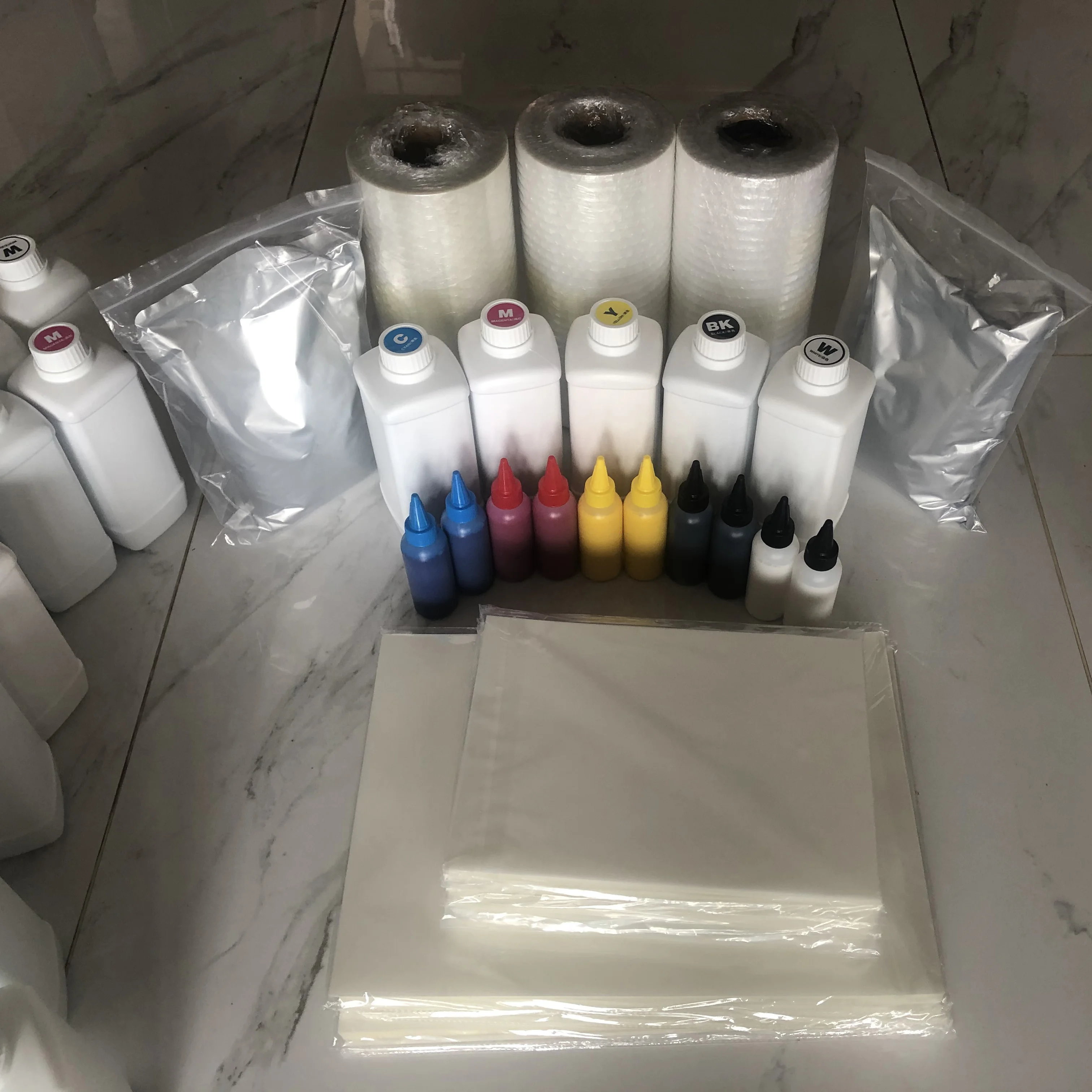 Оптовая продажа струйных принтеров CMYK + белые чернила для принтера Epson L1800 XP 15000 Dtf 4720 I3200 XP600