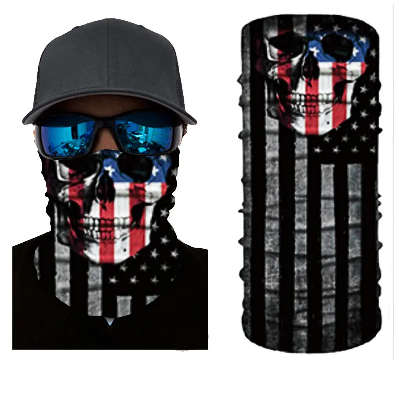 Бесшовная бандана, трубчатый головной шарф, дышащий головной убор, шейный Гетр для езды на велосипеде, пеших прогулок, бега, в американском стиле