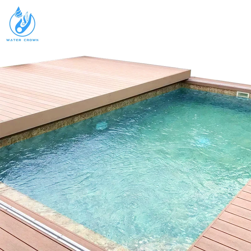 Water Crown High Quality Pool Cover Beautiful and Safe Sturdy to Walk on Swimming Pool Sliding Cover Auto Sliding Cove