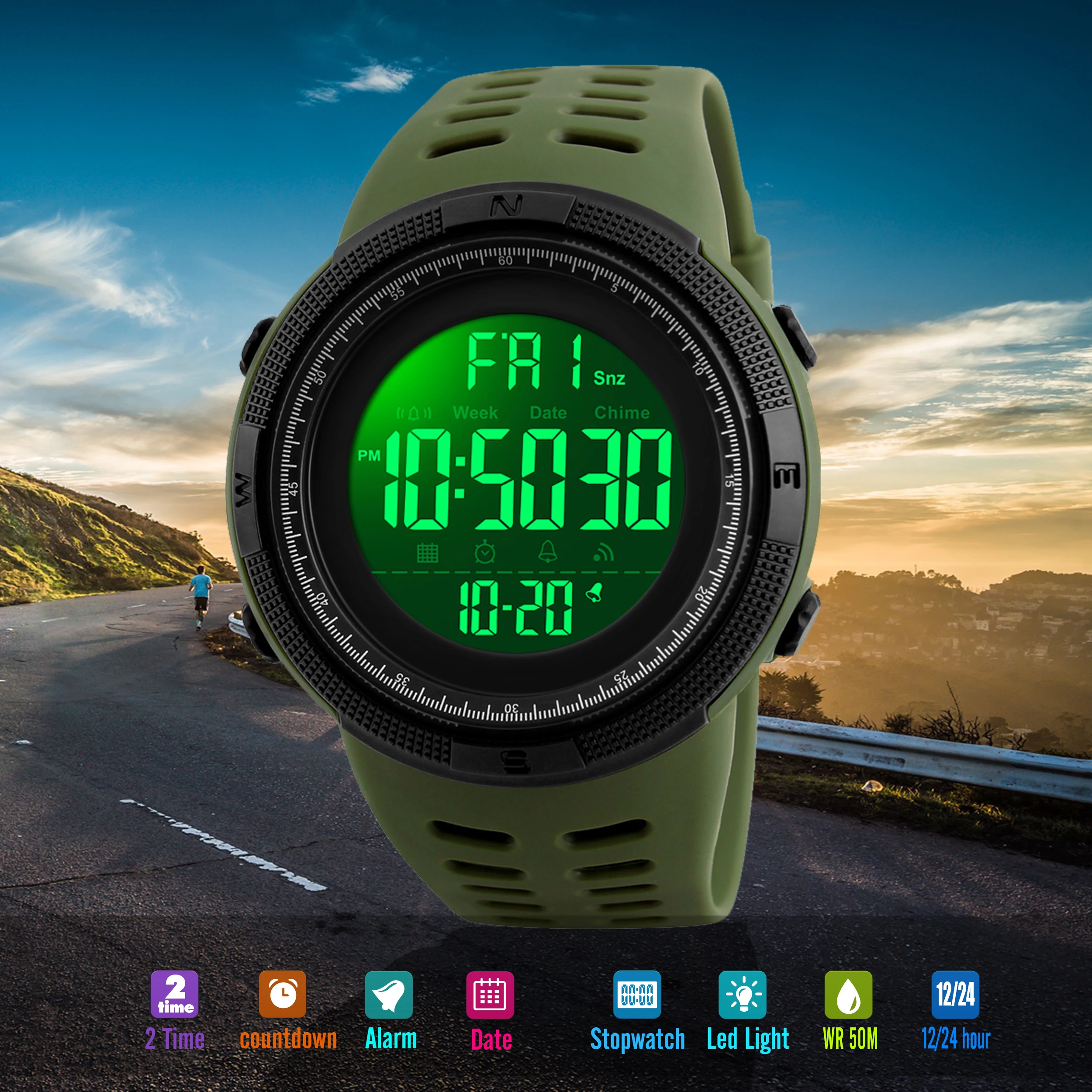Cheaper sport running 5 atm waterproof wristwatch plastic men watches SKMEI 1251 hot selling in Russia market