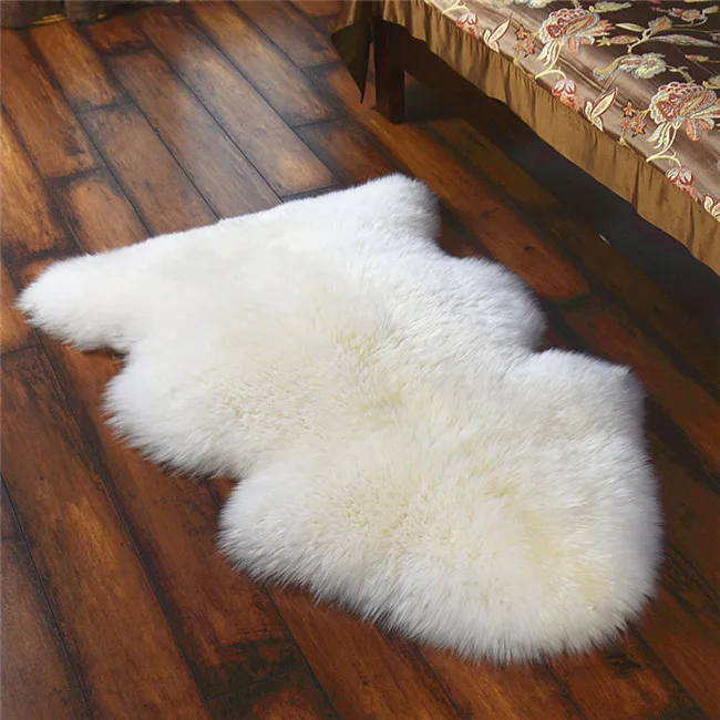 Large Real Sheep Fur Long Hair Pure White