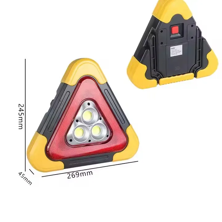 Tripod LED multi-function car triangle Breakdown Reflective Hazard road signs safety warning stop sign Portable Battery Powered