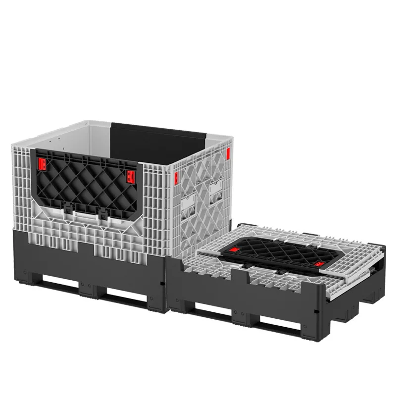 Wholesale pallets Large Durable Solid Collapsible Foldable Pallet Box Mega Bin Storage with 4-Way Entry