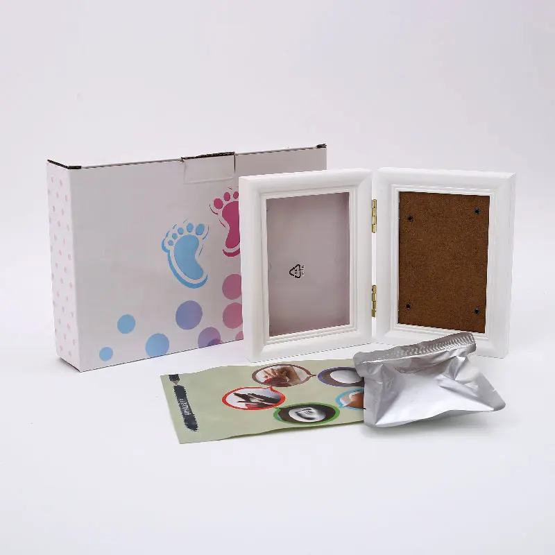 Newborn cute Baby Handprint and Footprint Kit DIY Clay Photo Frame Baby Nursery Memory Art Kit