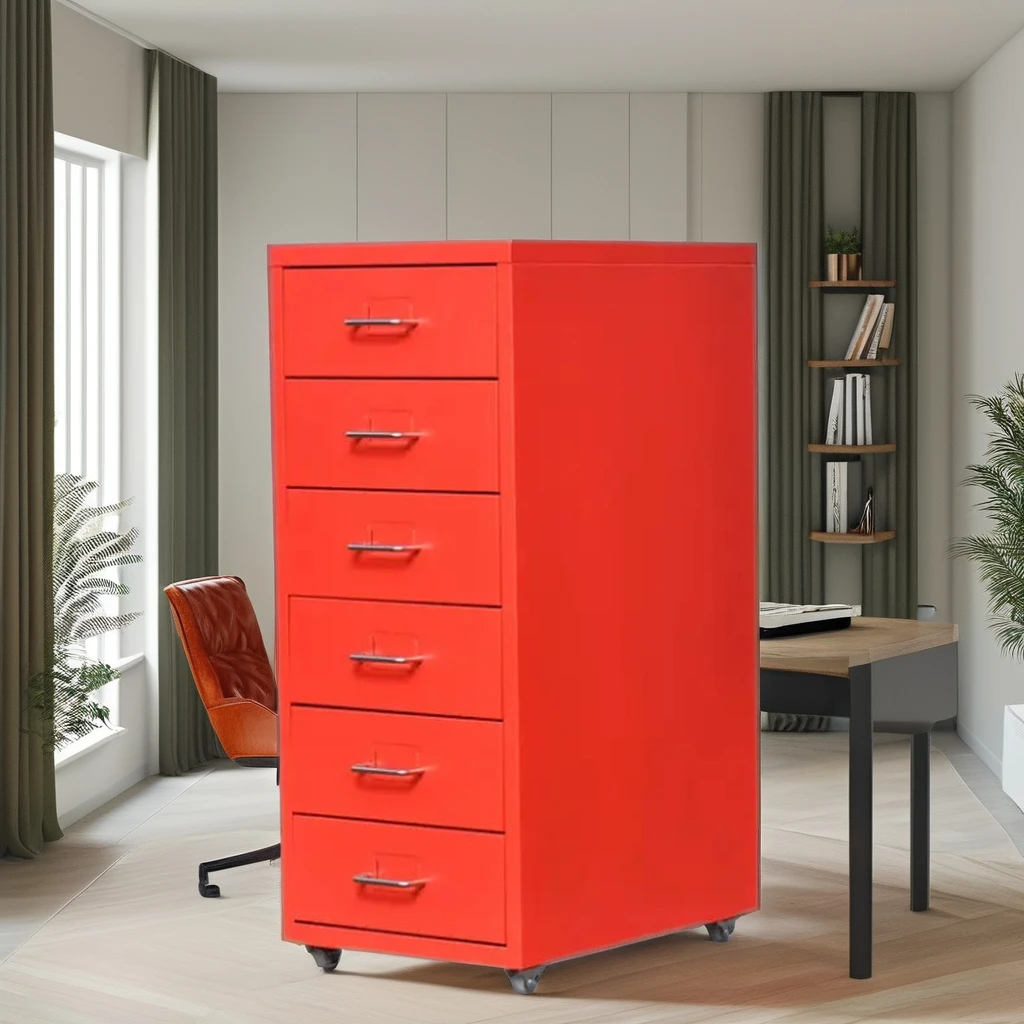 office drawer steel cabinet Home Office & Kitchen Furniture Metal Mobile Multi-Drawer Chest with 6 Drawers