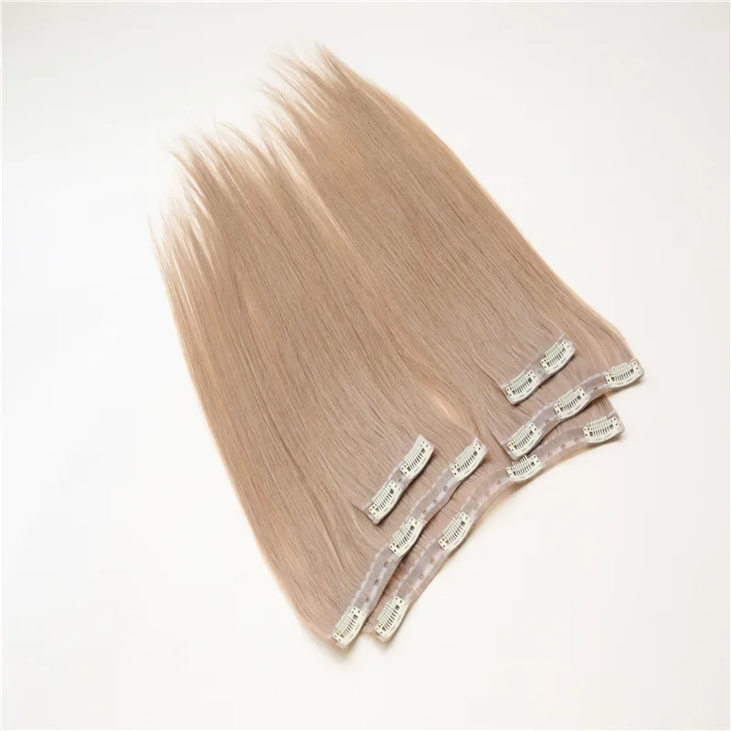 
Venus Grace straight thick natural on remy extensions with clips cheap PU clip in hair extension 