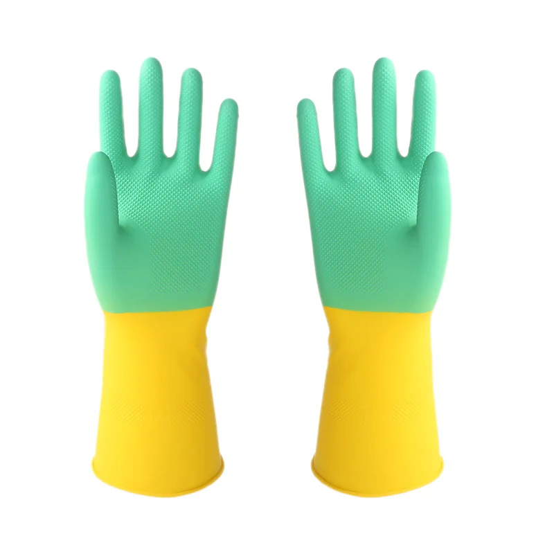 Latex Working Glove Yellow Anti-friction Waterproof Protective Gloves Wholesale Rubber 50 Grams Custom Logo Medium Cleaning 30cm