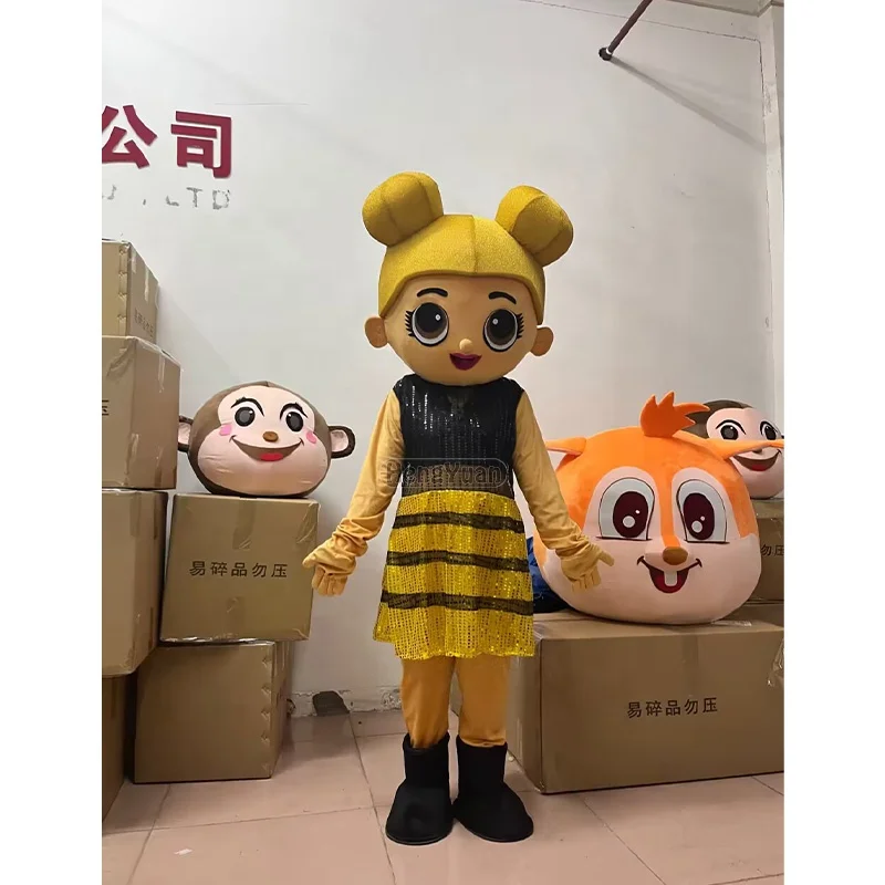 Hengyuan Hot sale Decor Commercial Cartoon Character LOL girl Mascot Costume Halloween Custom Dress Party Supplies For Adult