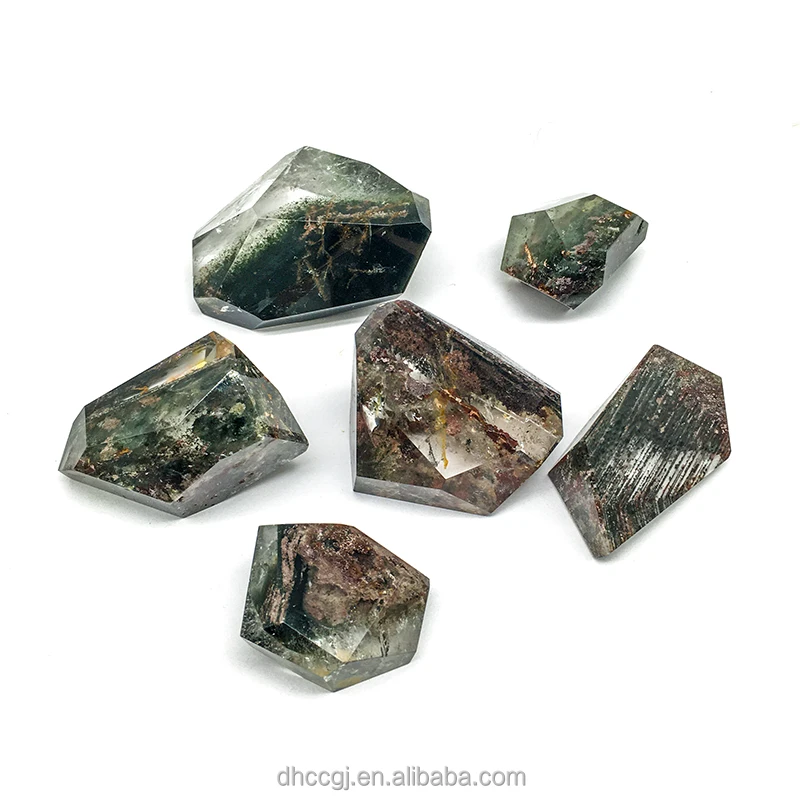 High quality clear garden quartz free form stone natual crystal ghost quartz freedomshape for decoration
