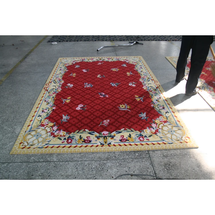 Hand Tufted Carved Aubusson Wool Belgium Carpets And Rugs