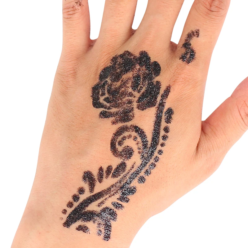 Wholesale Custom Reusable  Hand Mehndi Henna Tattoo Sticker Stencil India Arabic Pakistan