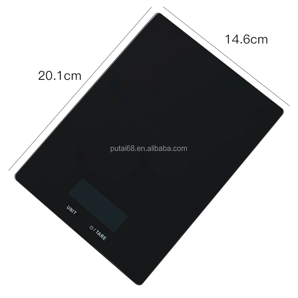Wholesale 5 kg Glass Black Digital Kitchen Scale With Backlight