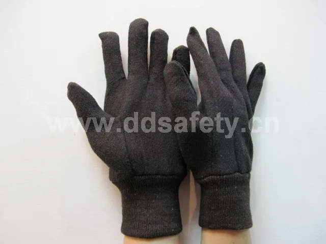 Heavy Weight 9OZ. Cotton Brown Jersey Unisex Work Gloves, Knit Wrist, mens Work Gloves Luvas Guantes