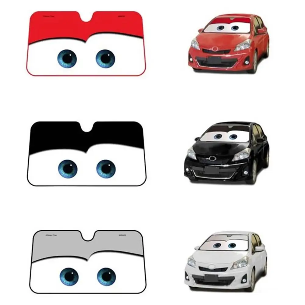 
130x70CM Cartoon Car Visor Auto Solar Protection Foils Eyes Car Front Window Windshield Visor Universal Cover Car-styling 