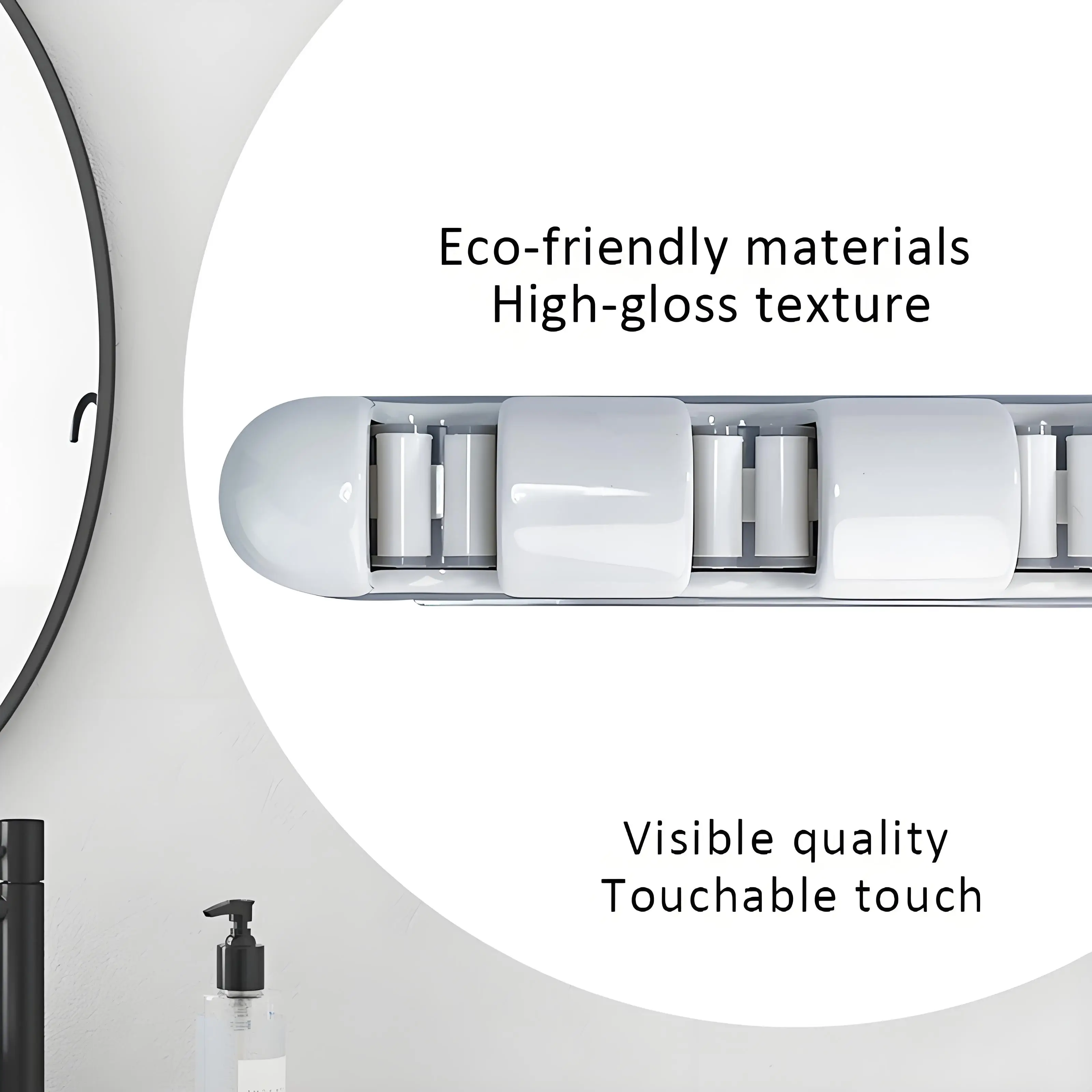 Hot sale plastic wall mounted hole-free with hooks broom mop storage rack bathroom bathroom balcony