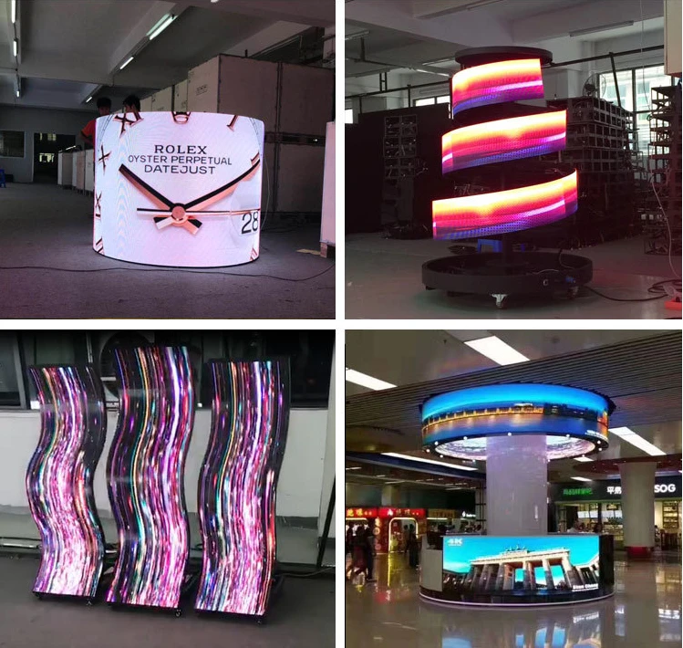 P2.5 Indoor Flexible Led Advertising Screen Soft Display Video Wall Full Color Round Led