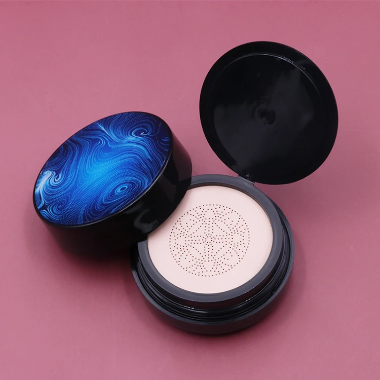 Индивидуальный Круглый пустой косметический контейнер из АБС-пластика 20 г с воздушной подушкой, компактный контейнер для пудры, основы под макияж, крема, упаковочный контейнер с зеркалом