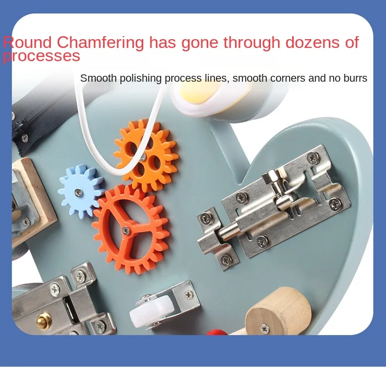 Montessori Cartoon Wooden Toys  Bear  Board Buckle Life skills Training Kids Early Educational Sensory Felt  Board