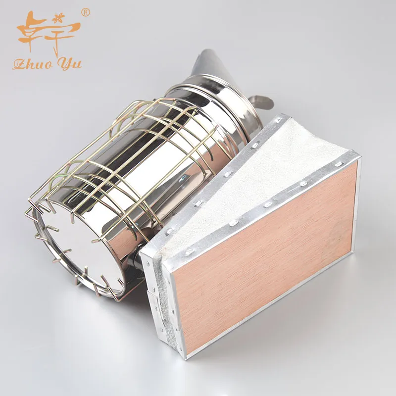 2025 Stainless Steel Galvanized Dermis Leather Honey Hot Bee Hive Smoker With Inner Tank Bee Honey Tools for beekeeping