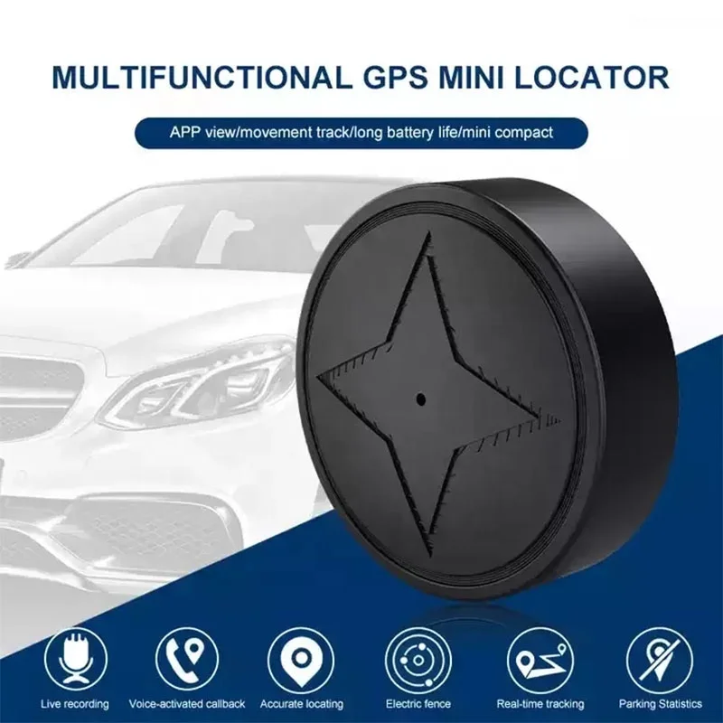 Pg12 Round Smart  Wireless 500mah Rechargeable Usb Anti-lost SOS Device Voice Monitoring GPS Tracker For Car Pets