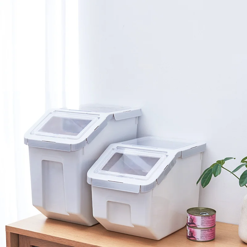 
Plastic Dog Cat Food Storage Container Pet Food Barrel Dog Food Bucket Bin Container 