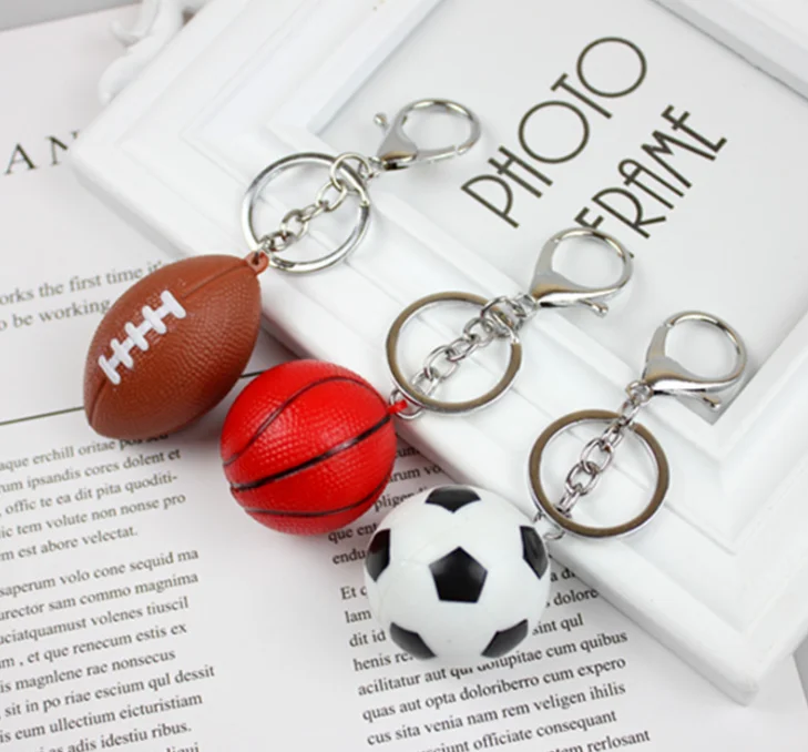 factory wholesale creative mini ball key chain sports metal key chain