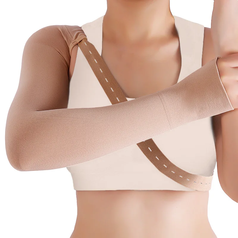Graduated palm sleeve compression shoulder brace shoulder protector high quality medical grade arm sleeves with adjustable strap