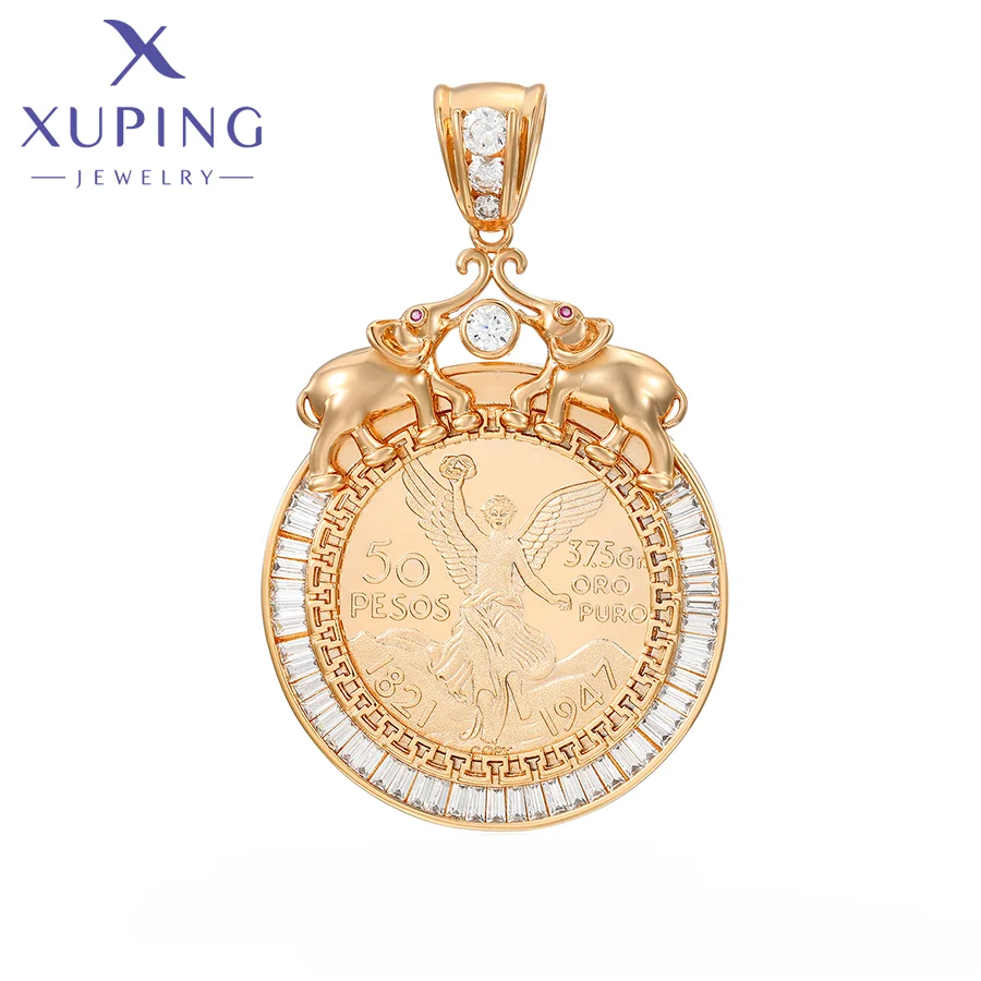 X000897191 XUPING Jewelry Luxury Trendy Coin Pendant 18K Gold Plated Pendant Fashion Jewelry Pendants