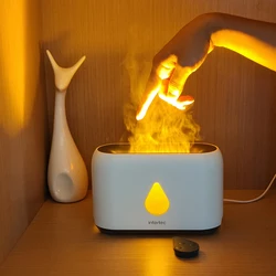 intertec OEM/ODM Desktop Ultrasonic Water Atomizing Essential Oil aroma humidifier Diffuser with 3D Flame