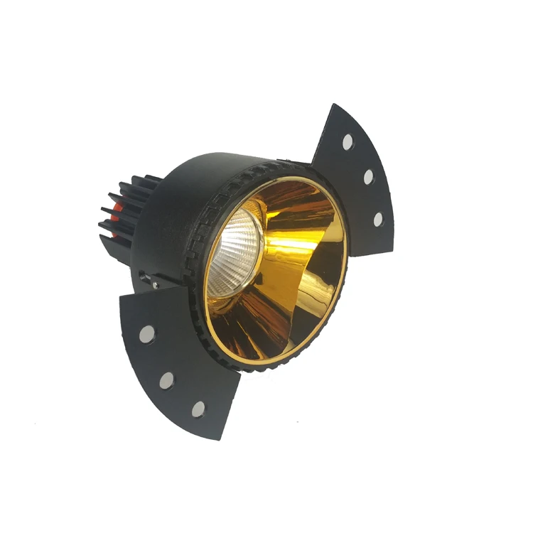 Anti Glare Golden Round Trimless Spotlight Frame for LED Module Light and GU10 MR16 Light