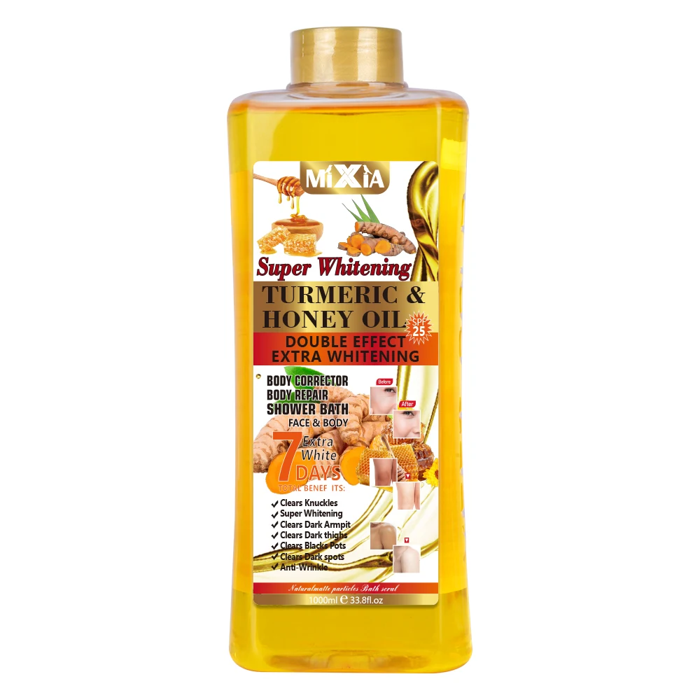 Extra Whitening Turmeric Honey Body Oil with Sweet Almond Oil for Lightening Skin and Anti-Dark Spot Pigmentation Correctors Oil