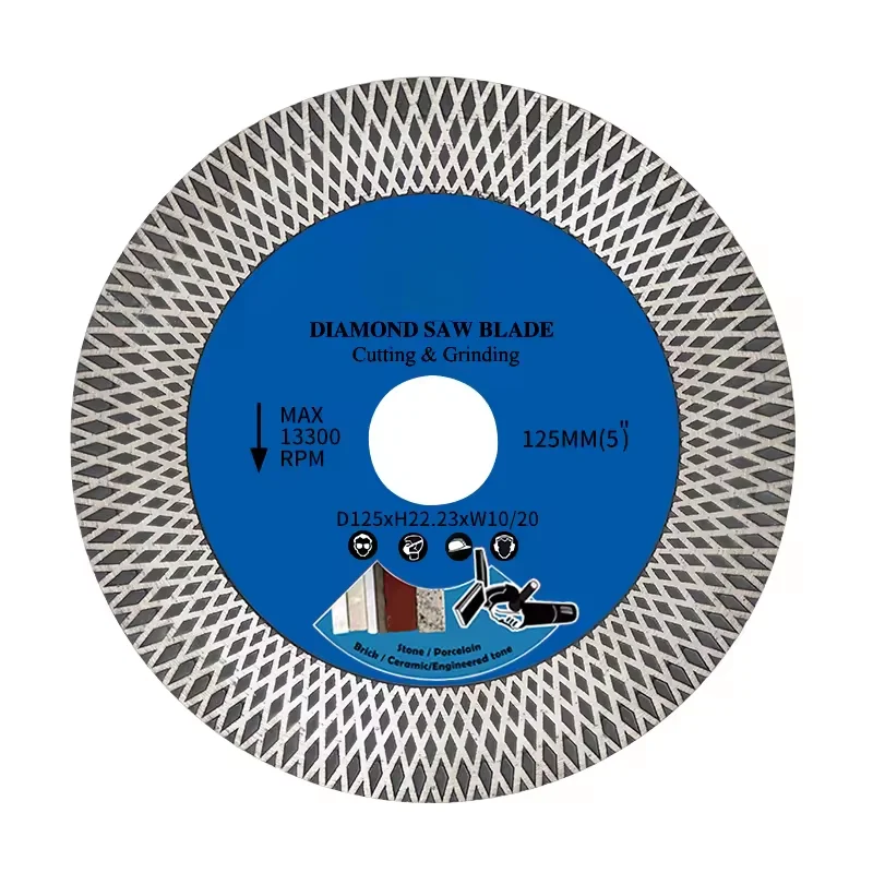 TGS 4.5inch 5 Inch Hot-pressed Sintered Turbo Diamond Saw Blades For Dry Or Wet Cutting And Grinding Ceramic Tile Granite Marble