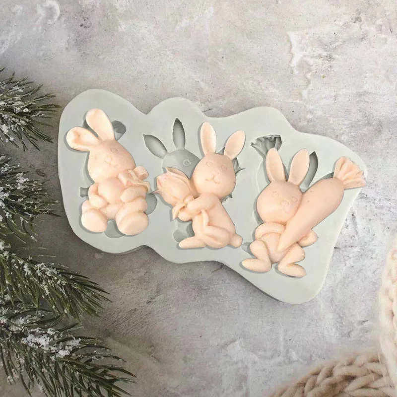 Early Riser Easter egg mold rabbit silicone mold DIY chocolate cake decoration baking tool drip glue mold
