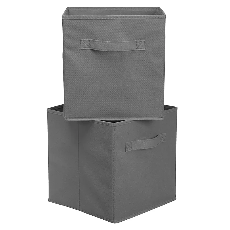 Closet Storage Bin  Box Non-woven storage box gray shelves Foldable basket clothing drawers