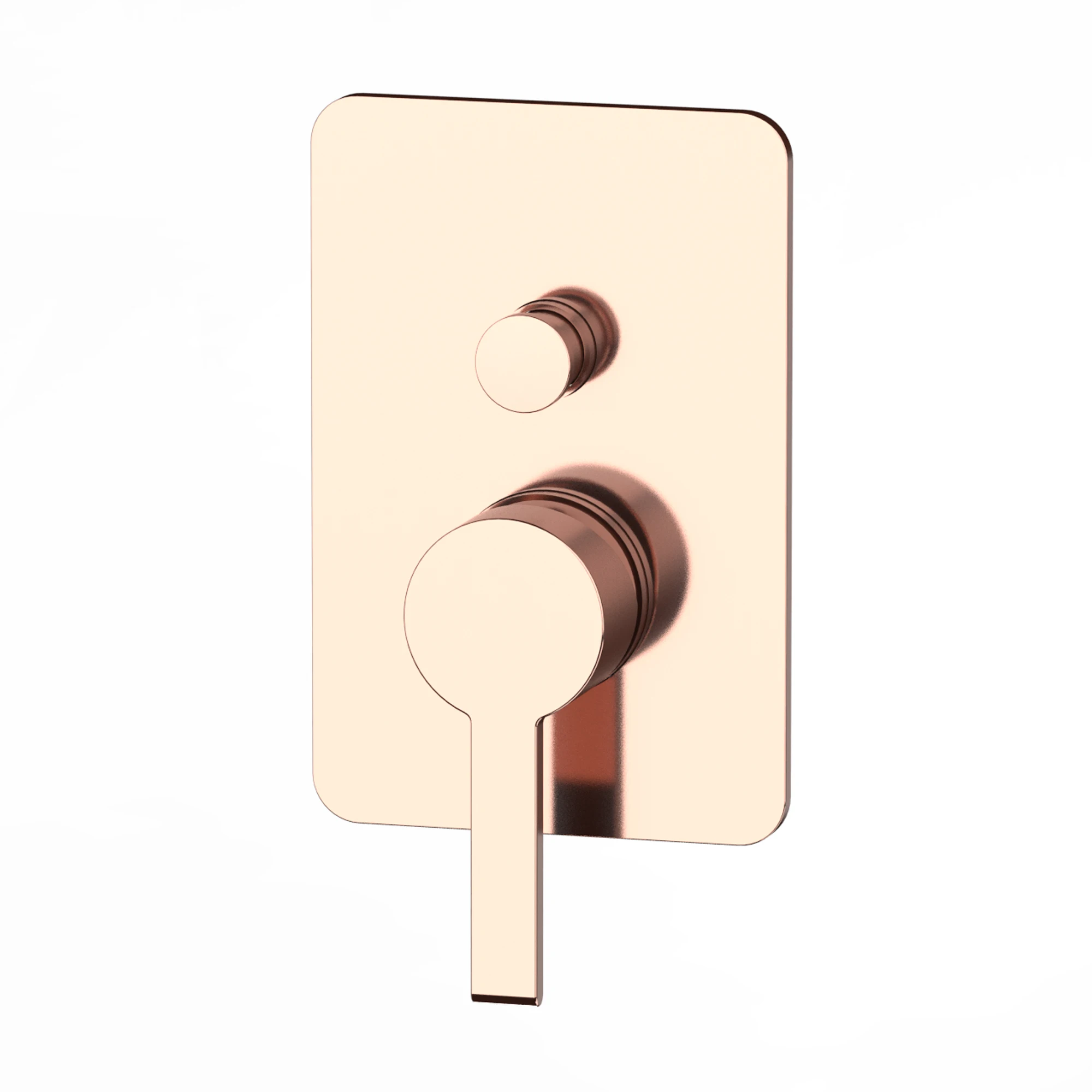 Rose gold Square built in bathtubs and showers luxury faucet with diverter Wall Mounted mixer