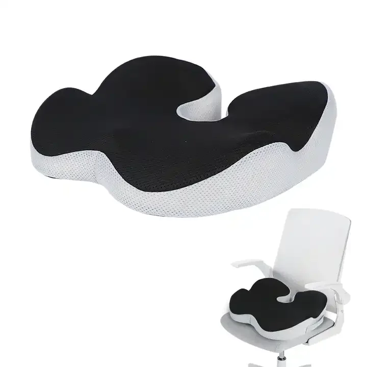 Memory Foam Cushion for Office Chair, Car Seat, Airplane,  Coccyx Pain Relief Desk Chair Cushion for Long Sitting Office Workers