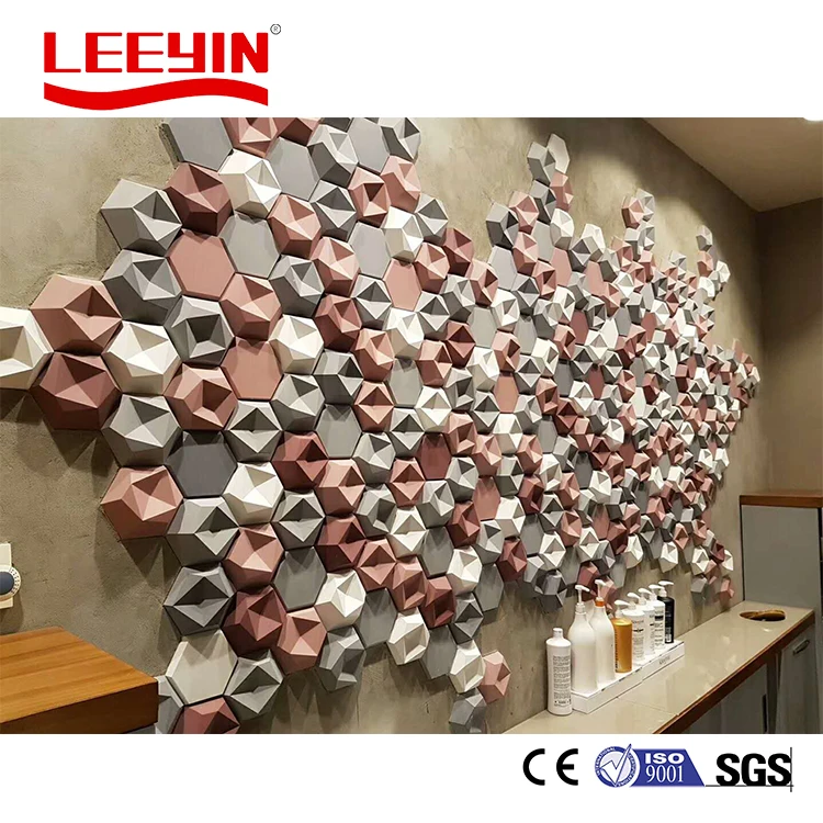 Customized Interior Wall Panel 3D PET Felt Hotel High Density Polyester Acoustic Panels