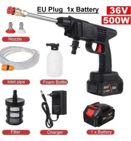 Battery-free Wireless High Pressure Car Washer 20000mah Sprayer Steam Wash Gun Supplies Cleaning car washing water gun set